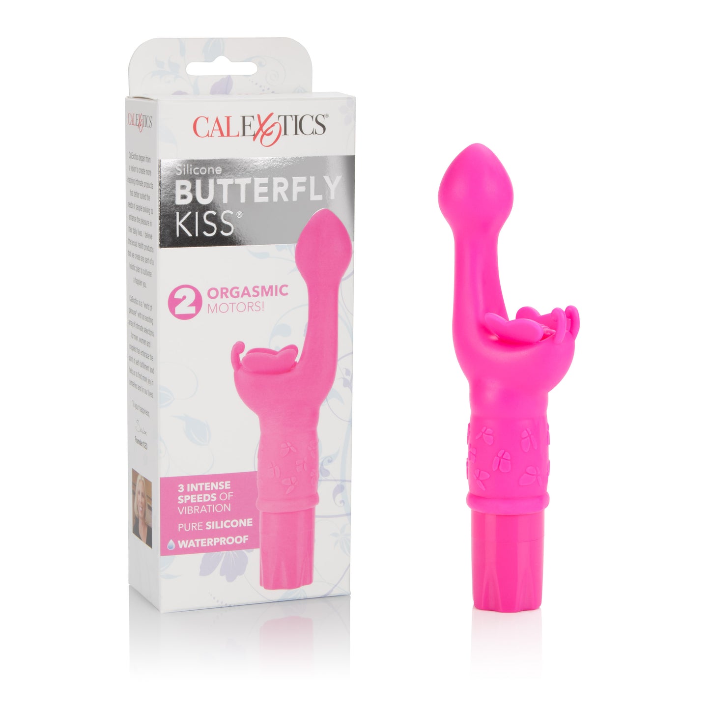 CalExotics Silicone Butterfly Kiss Vibrator with G-Spot Stimulator – Pink
