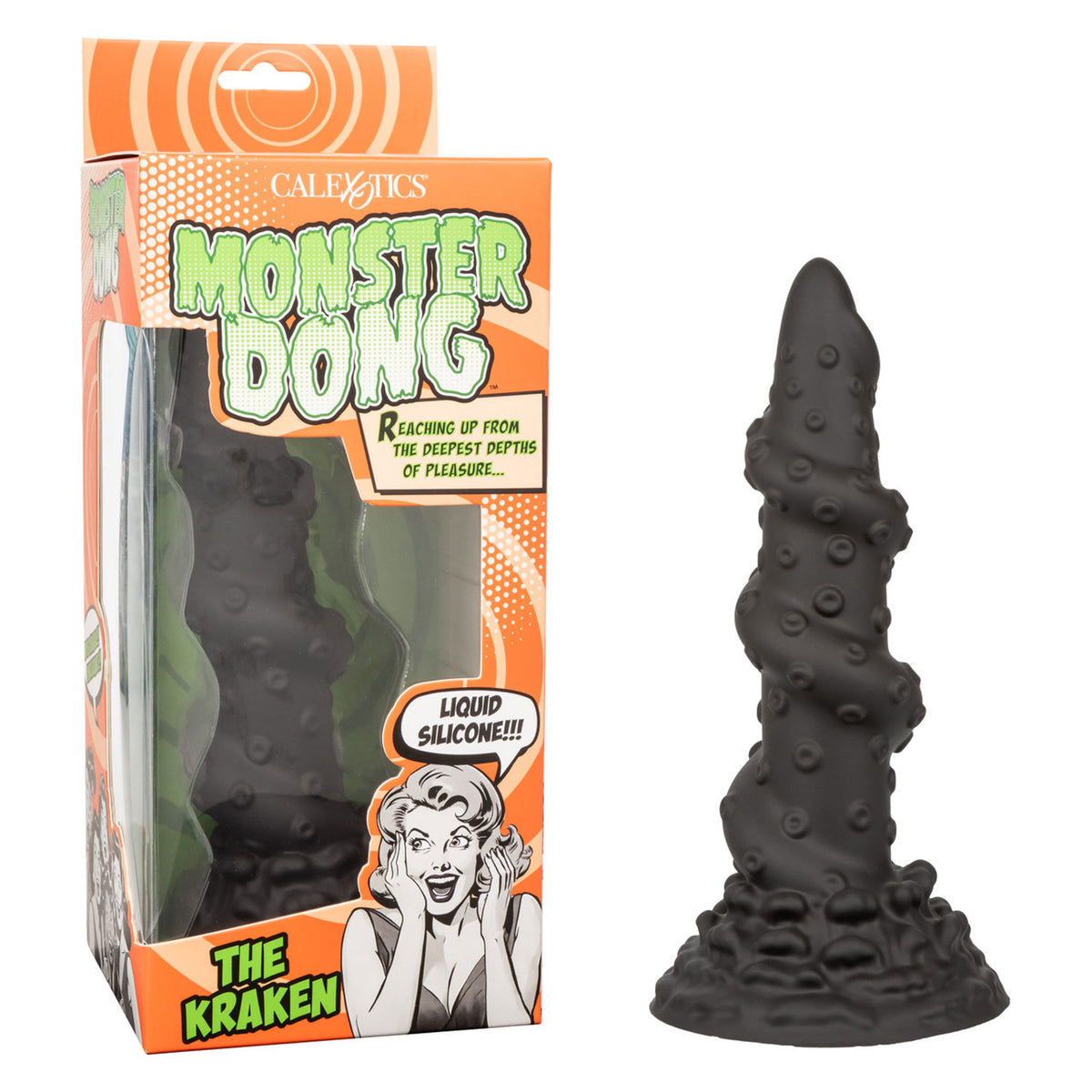 CalExotics Monster Dong The Kraken 8" - Black - Waterproof and Bendable Design