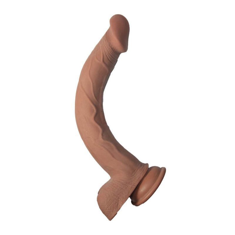 RealCocks Dual Layered 11" Dong with Suction Cup Base - Brown