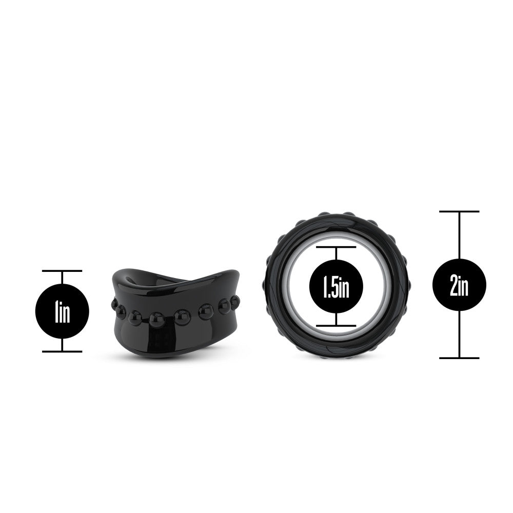 Blush Stay Hard Beef Ball Stretcher - 1.5 Inch Diameter - Black