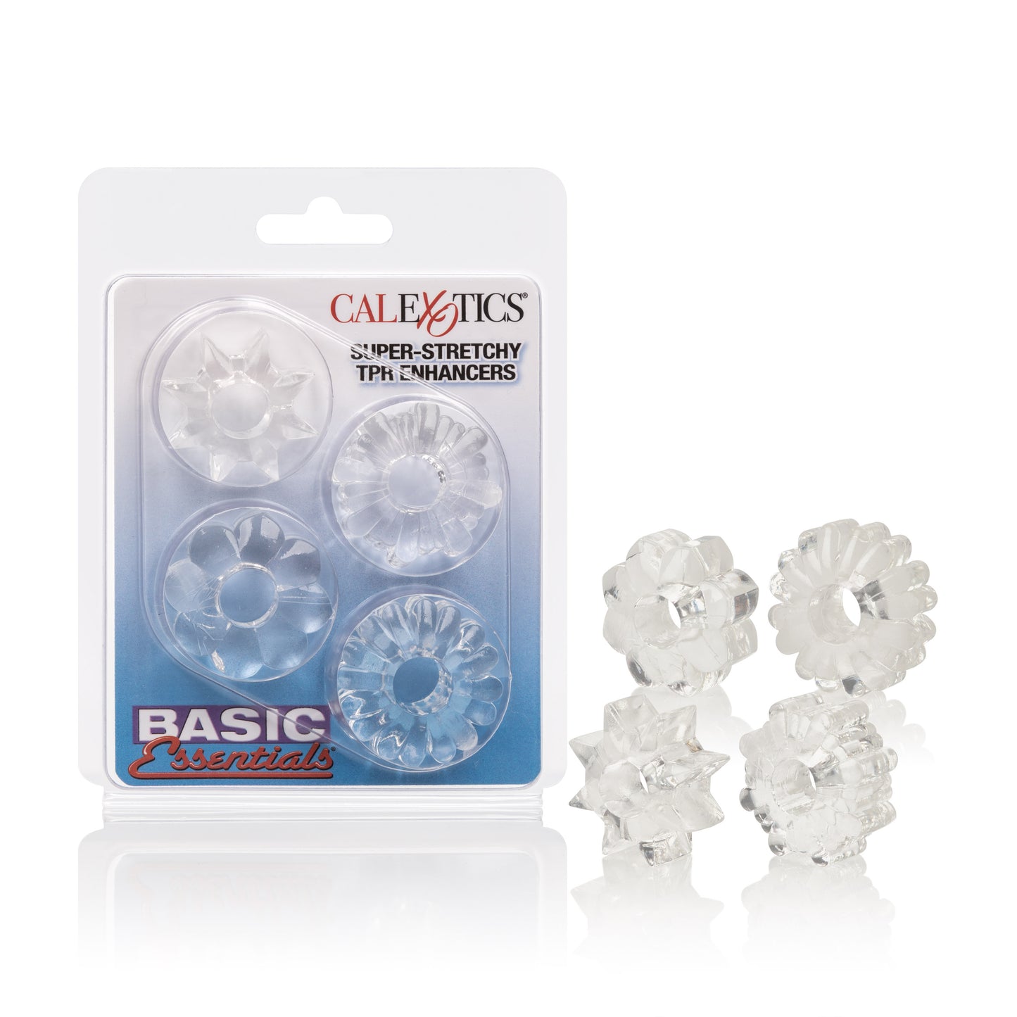 CalExotics Basic Essentials 4 Pack - Clear Stretchy Enhancers