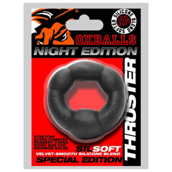 Oxballs Thruster Bulge Lifter Cockring - Black - Stretchy Silicone Design for Enhanced Support