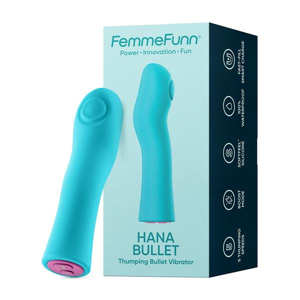 Femme Funn Hana Bullet Vibrator - Turquoise - Thumping Vibrator with 5 Speeds