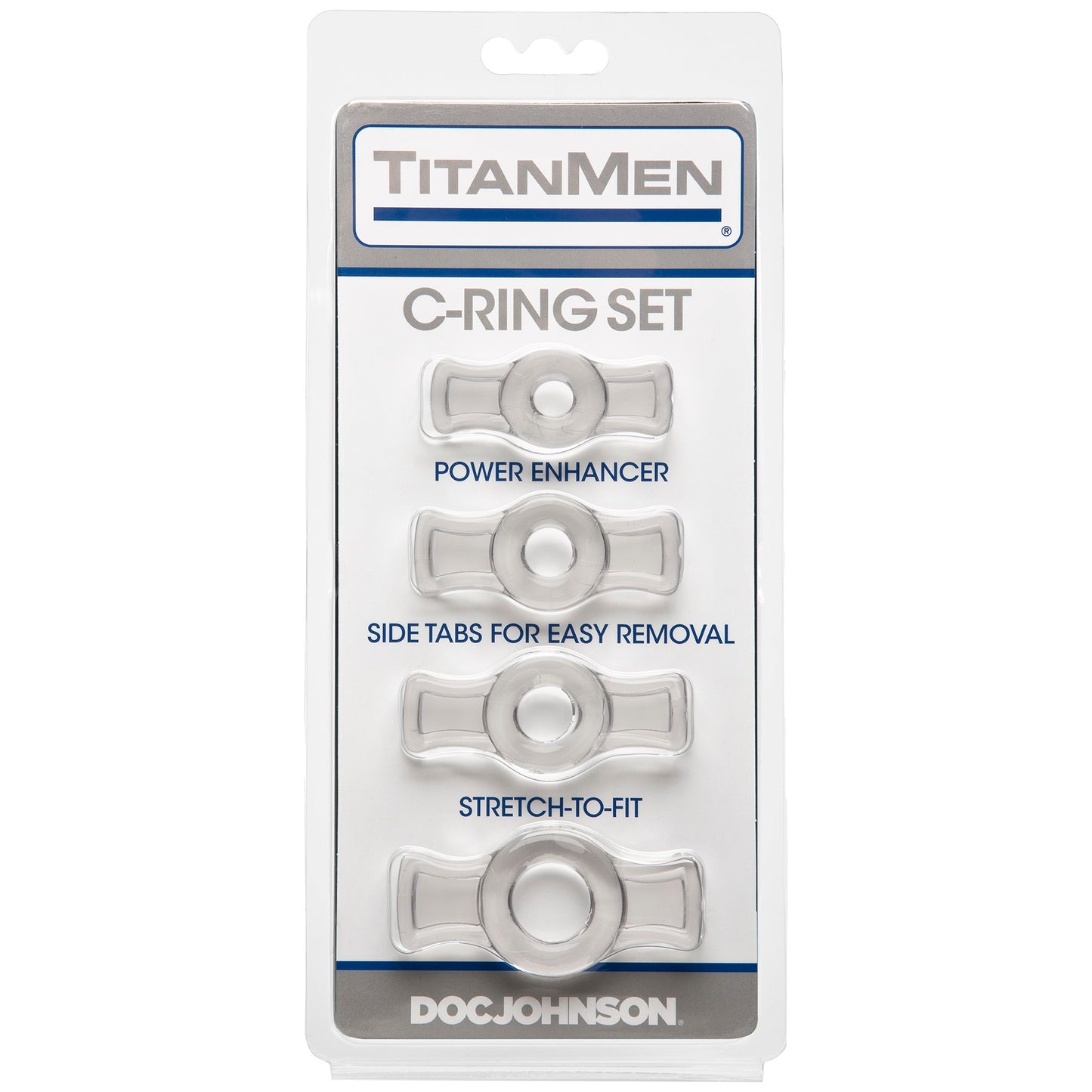 Titanmen Tools Cock Ring Set - Adjustable Clear Rings