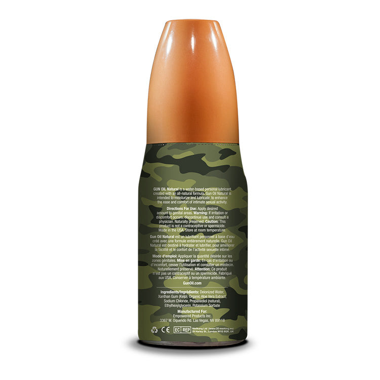 Gun Oil Natural 8 Oz Water-Based Lubricant - Paraben-Free