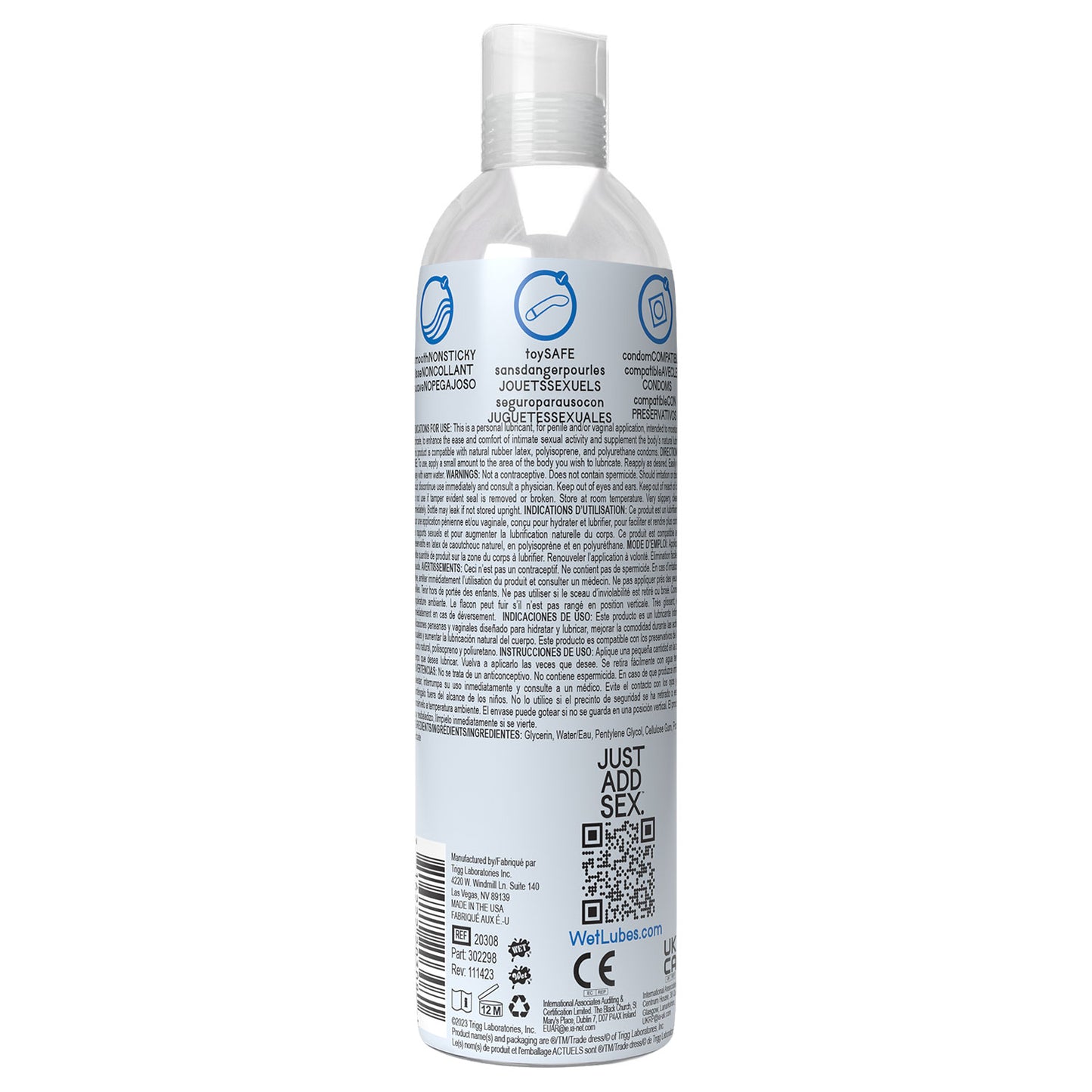 Wet Water Luxury Water-Based Lubricant 4 Oz - Hypoallergenic, Condom Compatible, Colorless
