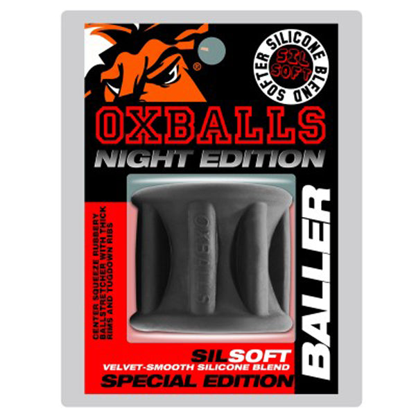 Oxballs Baller Max Tag Ballstretcher – Black – Extra Tall with Eight Stretch Ribs