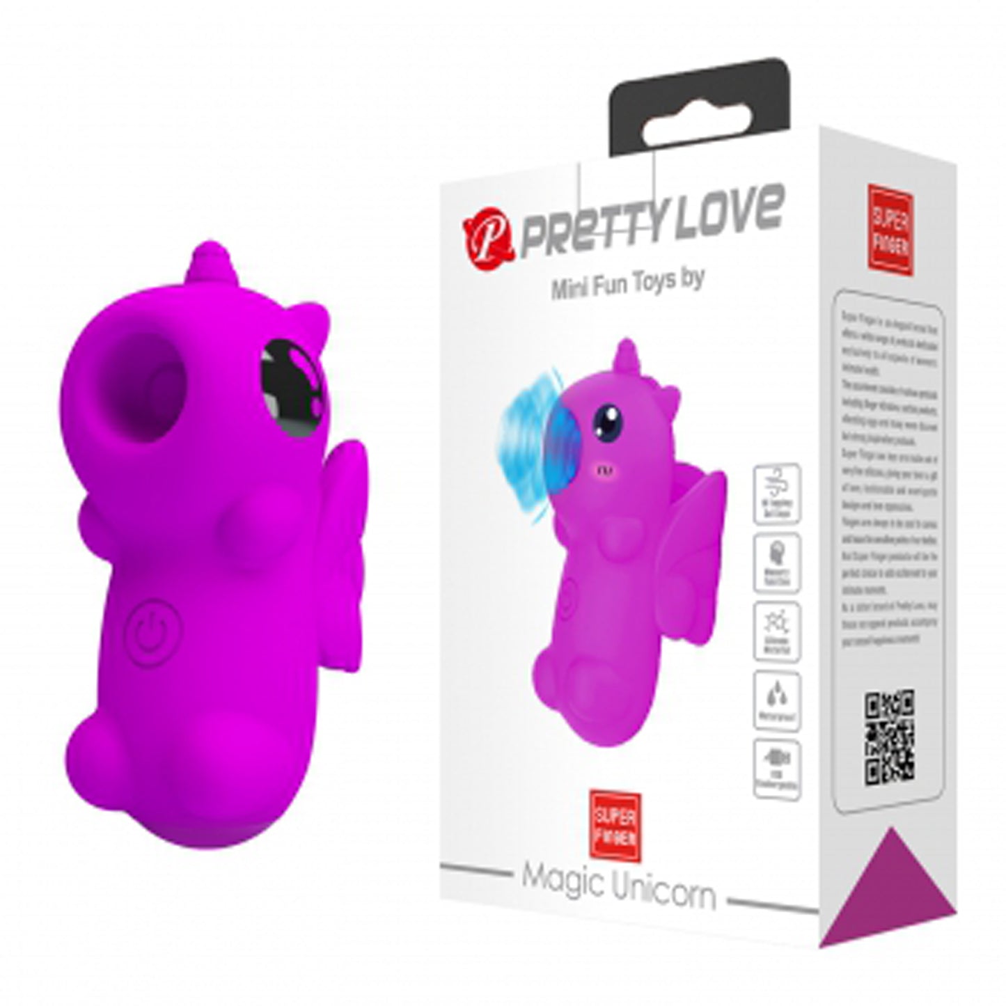 Pretty Love Magic Unicorn Finger Vibrator - Purple - 10 Tapping Functions