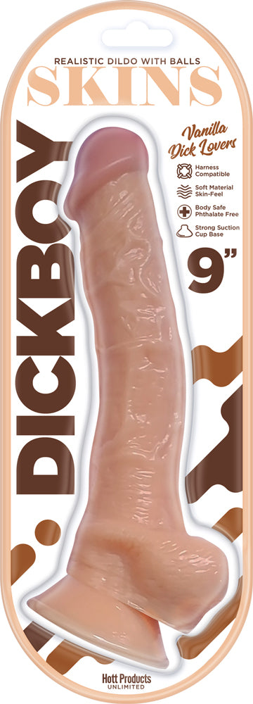 DICKBOY 9" Suction Cup Dildo - Vanilla - Realistic Design