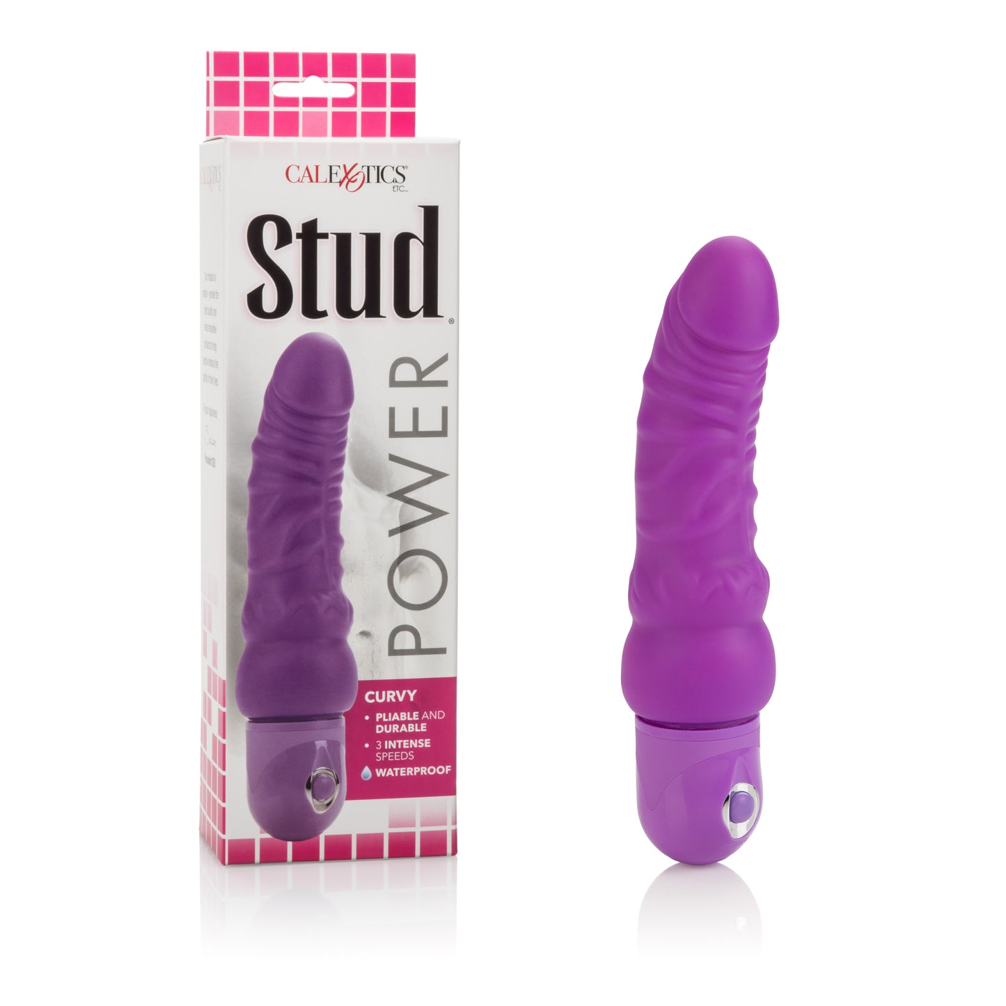 CalExotics Power Stud Curvy Dong - Multi-Speed Waterproof Vibrator - Purple