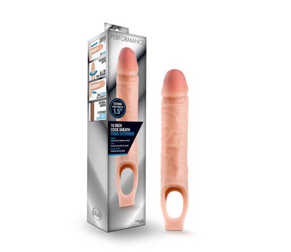 Blush Performance 10 Inch Cock Sheath Penis Extender - Vanilla