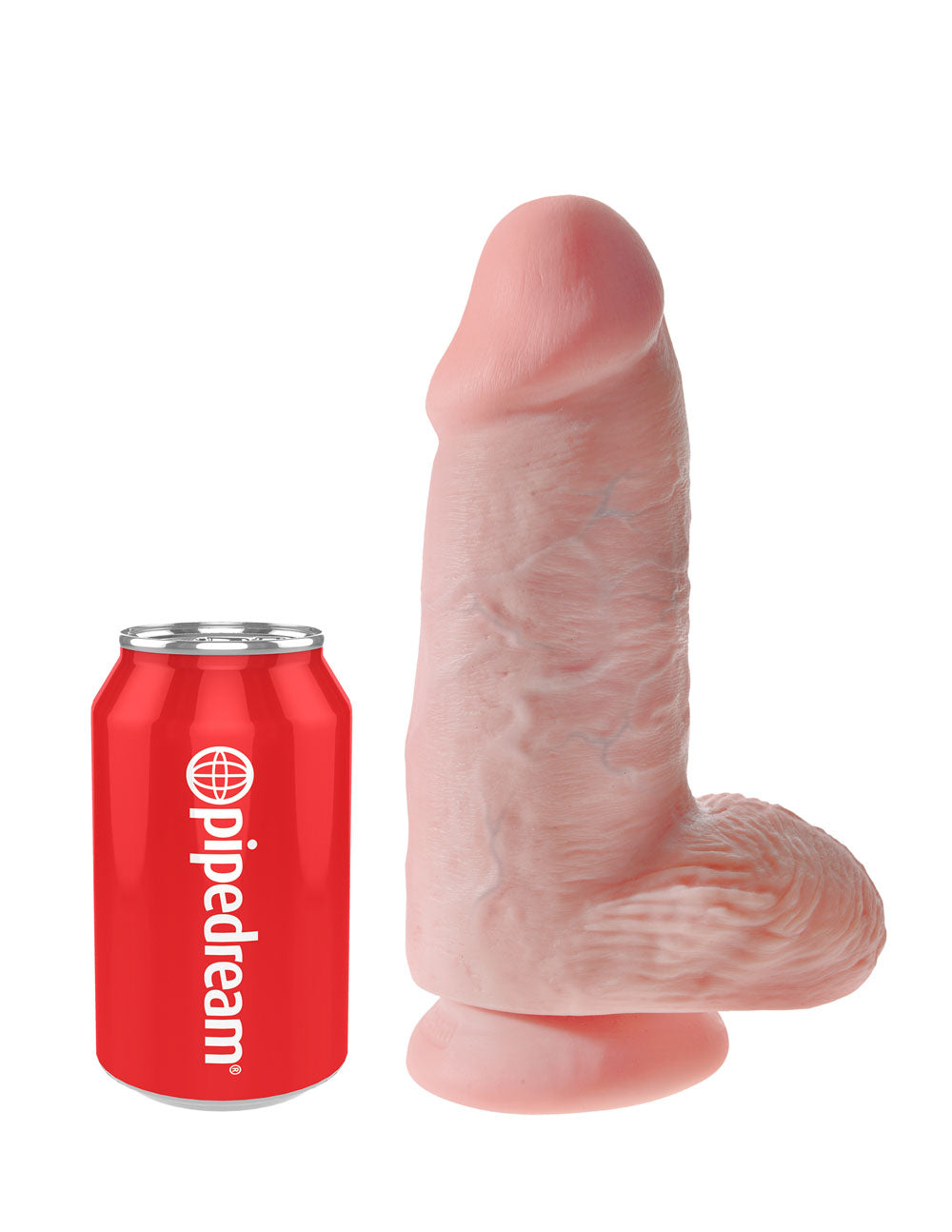 King Cock Chubby - Light Dildo with Realistic Features and Suction Cup Base - Beige