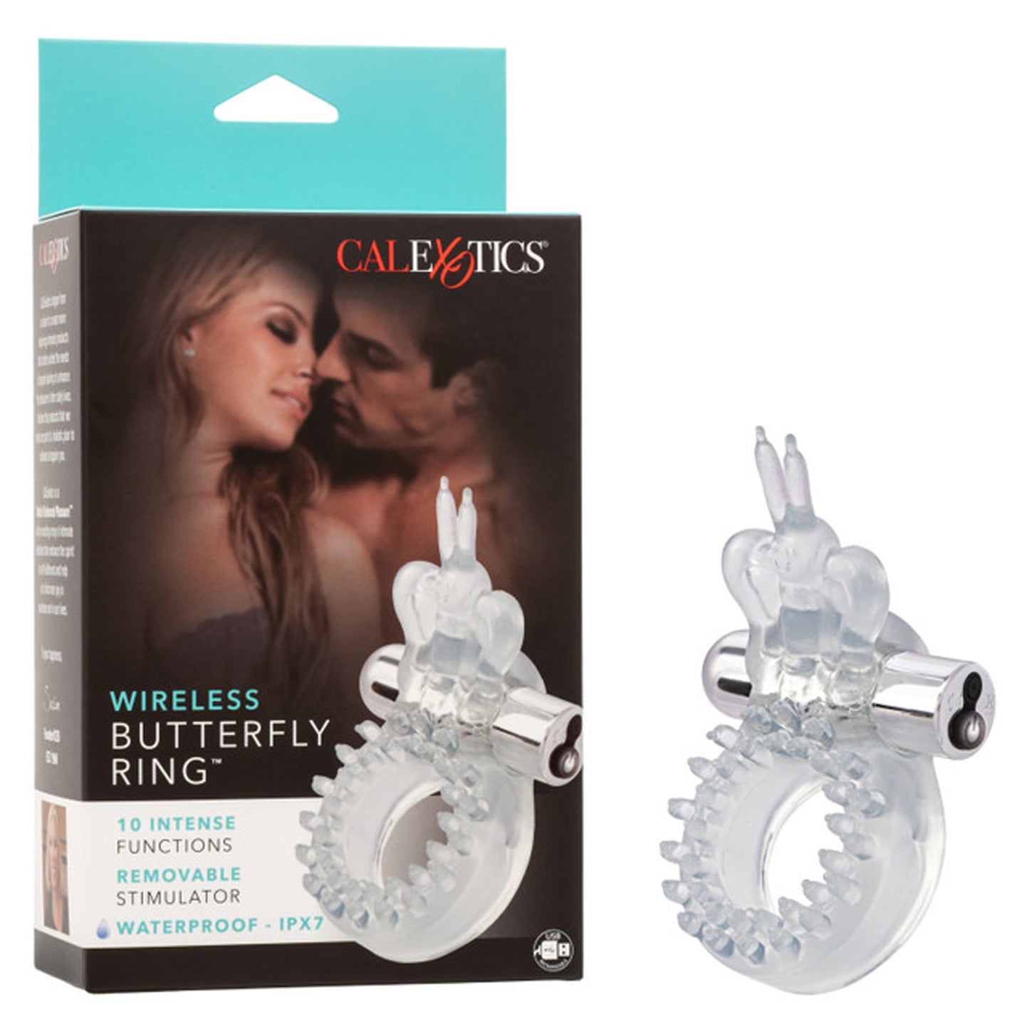 CalExotics Wireless Butterfly Ring Rechargeable Vibrating Enhancer – Clear