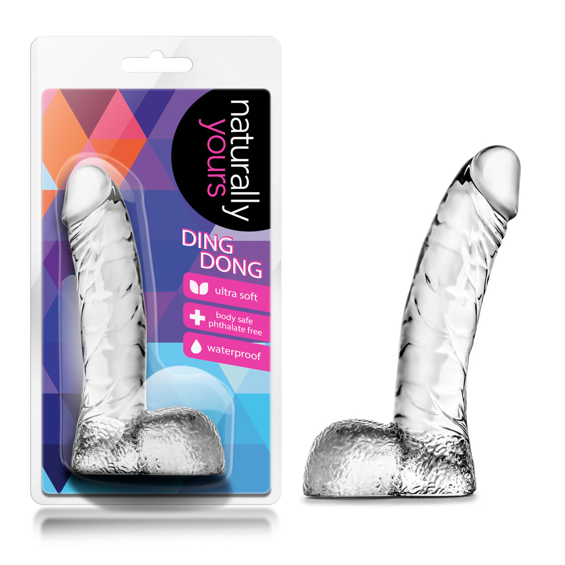Blush Naturally Yours Ding Dong - Clear Slim Vibrator with G-Spot Stimulation