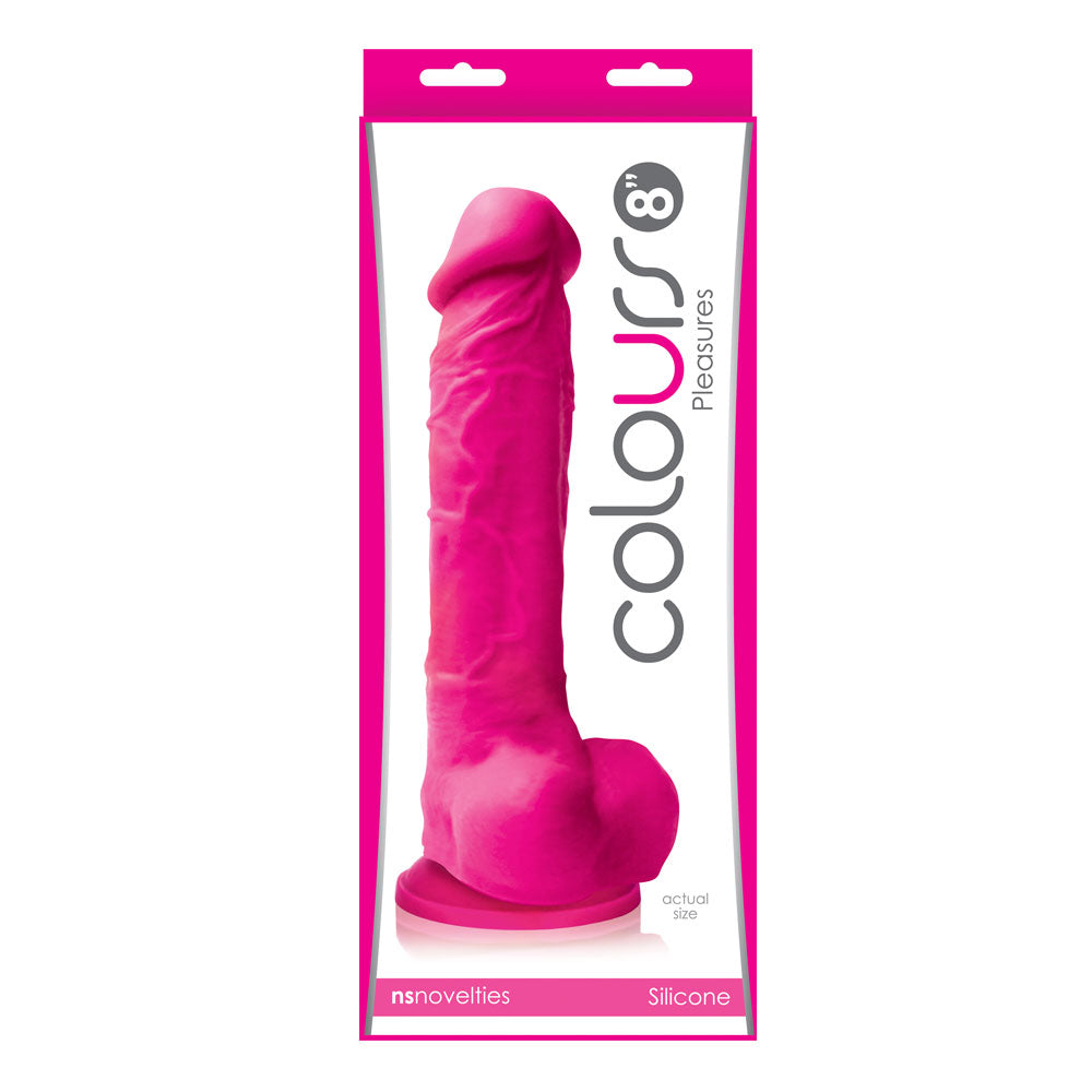 Colours Pleasures 8 Inch Dildo with Suction Cup - Pink
