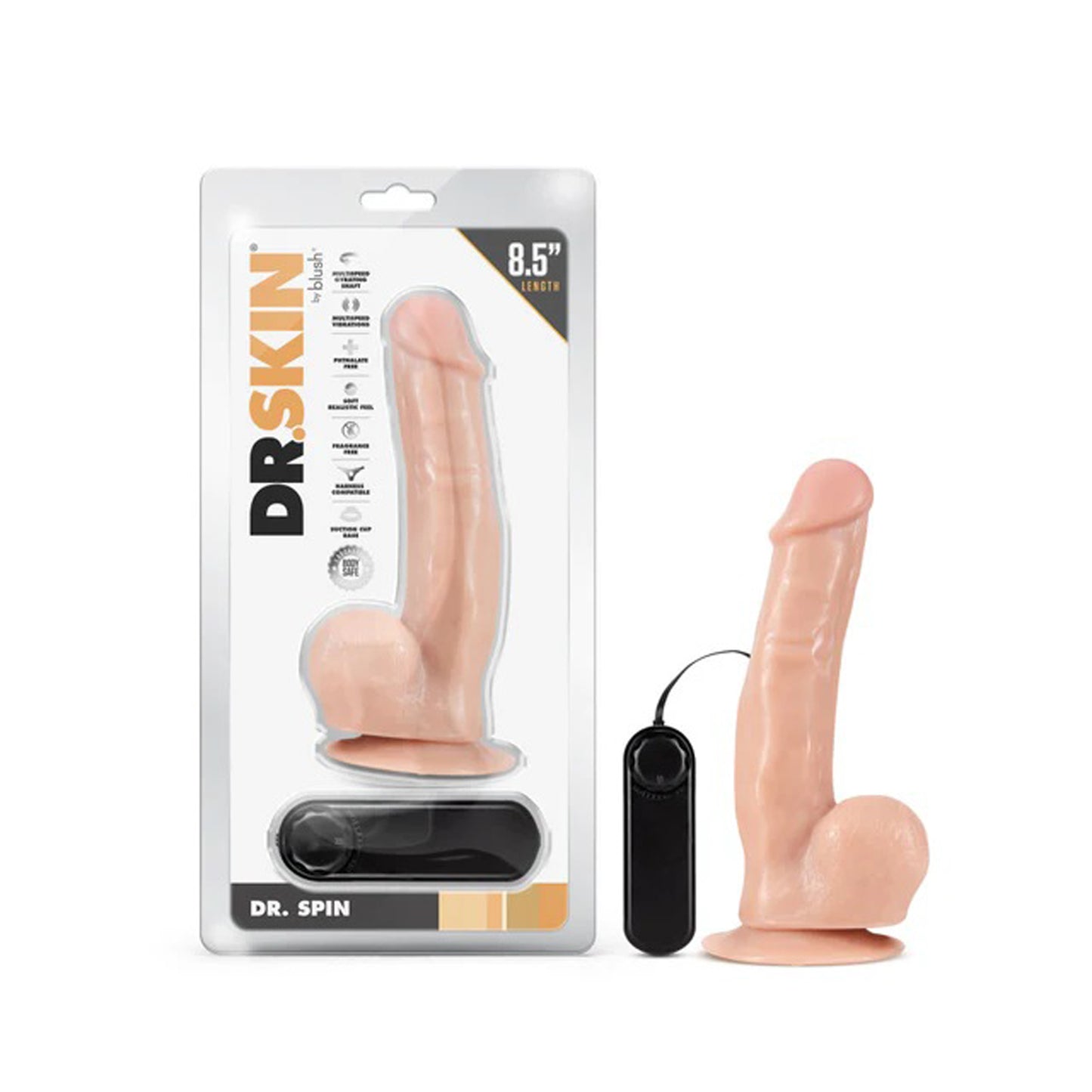 Dr. Skin Dr. Spin 8.5 Inch Gyrating Realistic Dildo – Vanilla