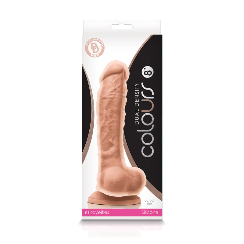 NS Novelties Colours Dual Density 8 Inch Dildo with Suction Cup - White