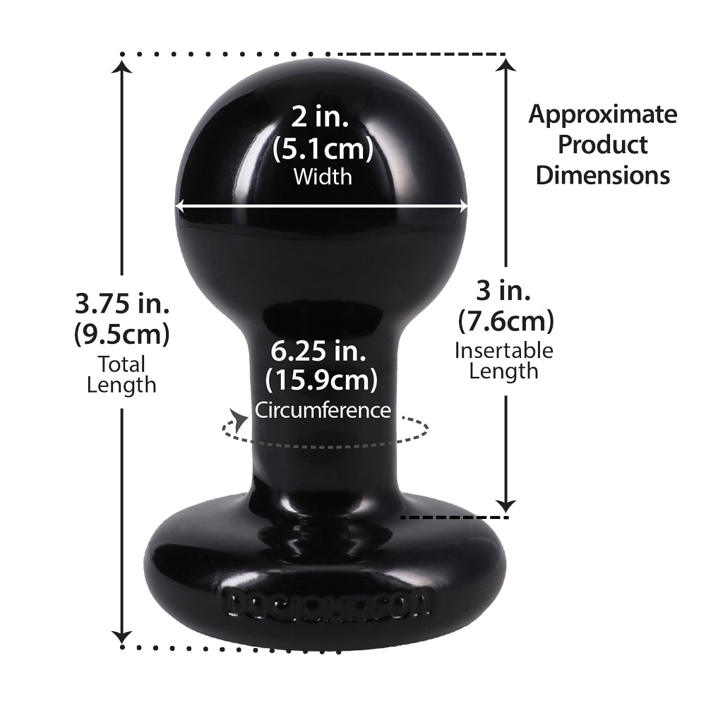 Doc Johnson Round Butt Plug Small Anal Plug, Phthalate-Free, Black