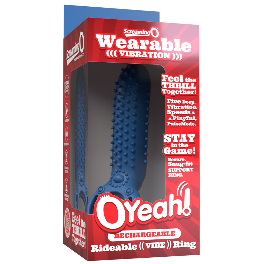Screaming O Rechargeable O Yeah Silicone Vibrating Ring – Blue