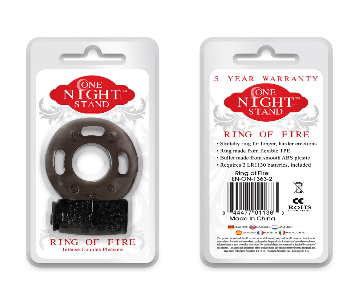 Evolved Novelties Ring of Fire One Night Stand Vibrating Ring – Black