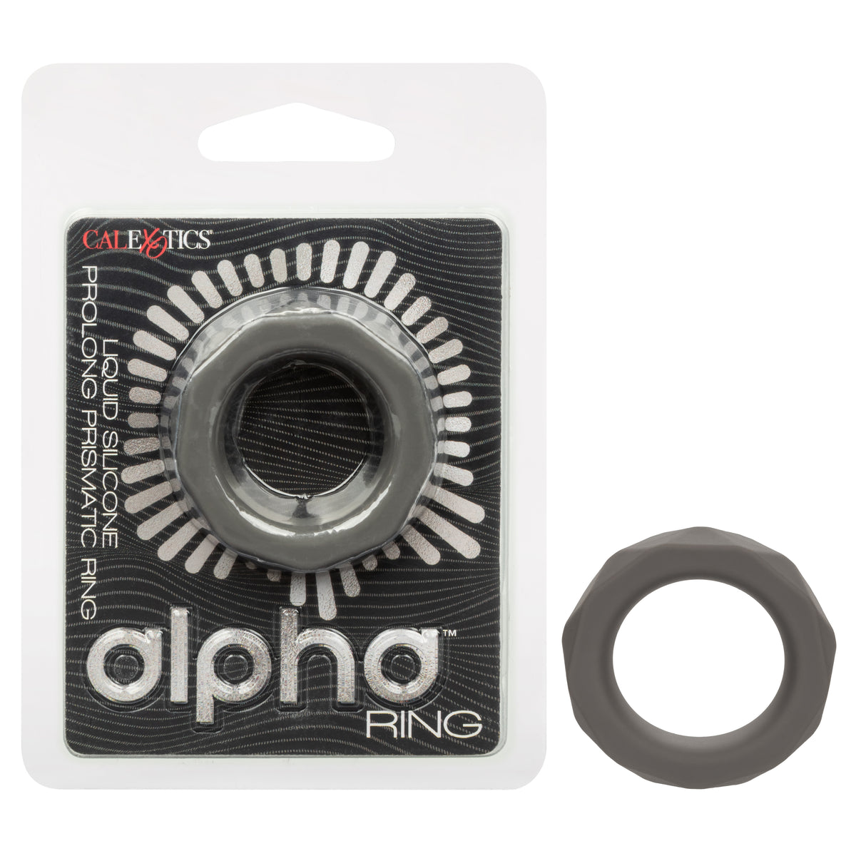 CalExotics Alpha Liquid Silicone Prolong Prismatic Ring - Gray