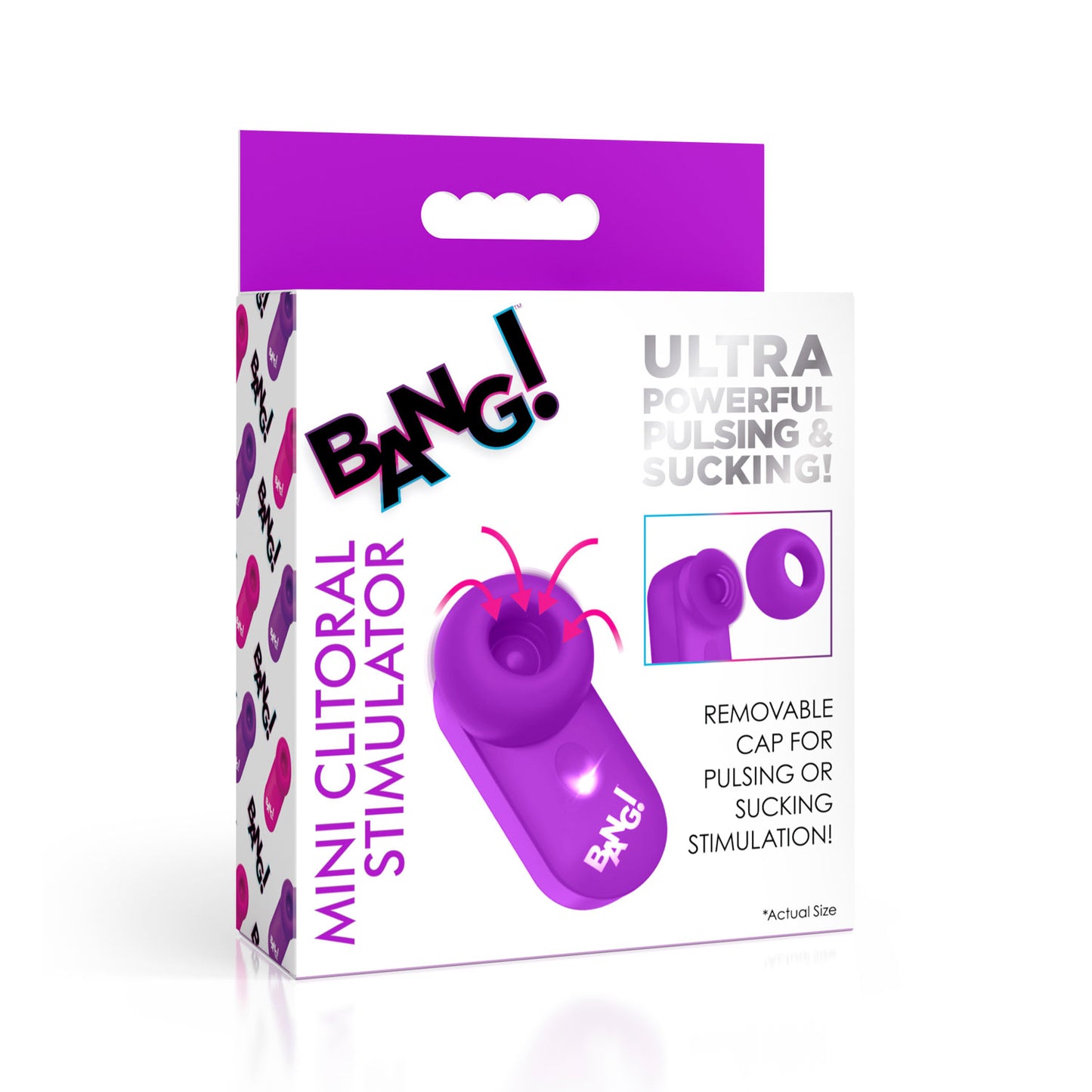 XR Brands Mini Clitoral Stimulator - Ultra Powerful Pulsing and Sucking - Purple