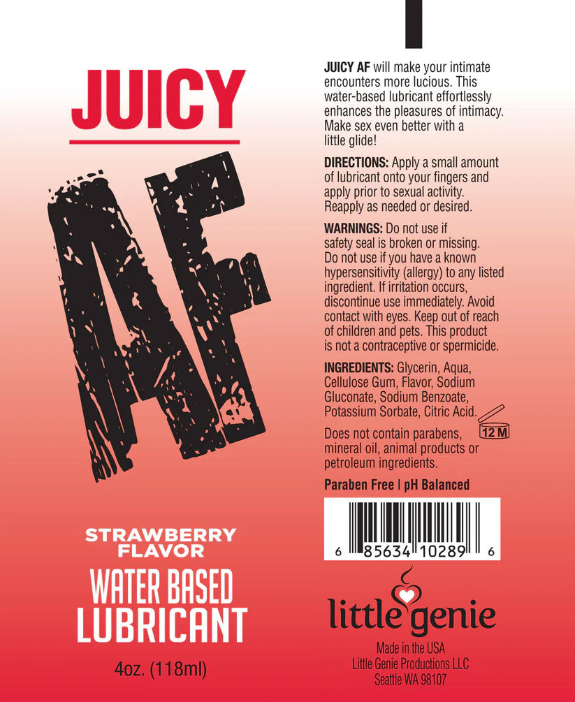 Juicy AF Strawberry Water Based Lubricant – 2 Oz