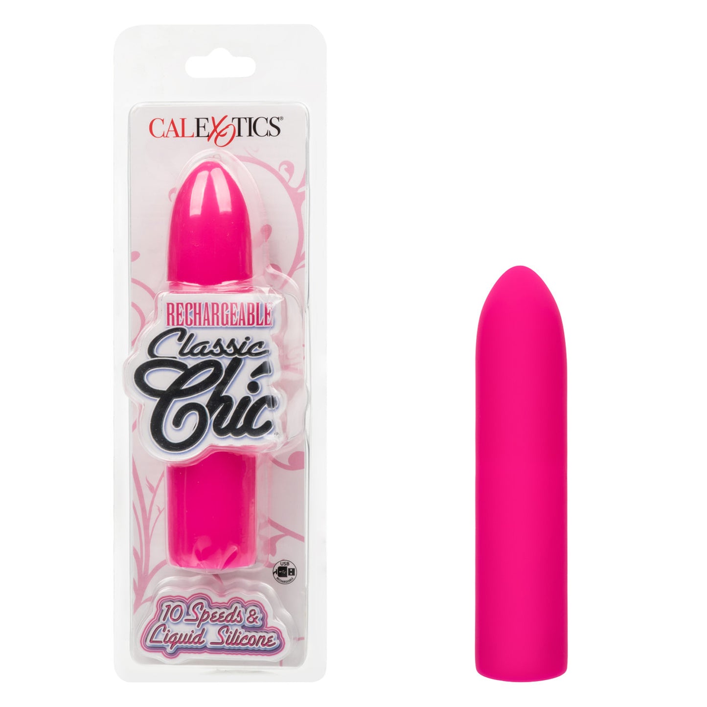 CalExotics Rechargeable Classic Chic Mini Massager – Pink, Multi-Speed Vibrating