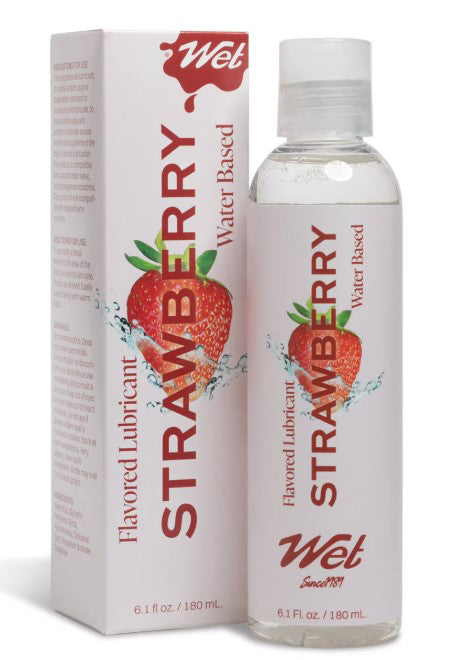 Wet Flavored Lubricant Sexy Strawberry 3.1oz – Water-Based, Sugar-Free, Strawberry Flavor