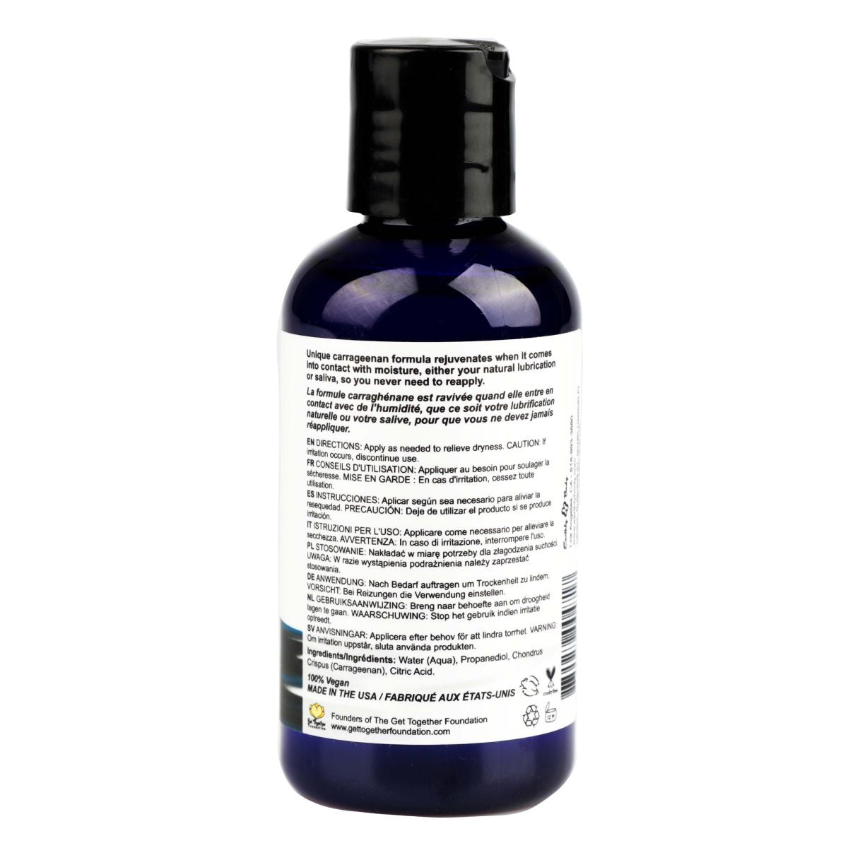 Earthly Body Water Slide Personal Lubricant 4 Oz – Water-Based, Vegan