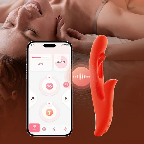 Honey Play Box Tressa App-Enabled Tapping Vibrator – Orange