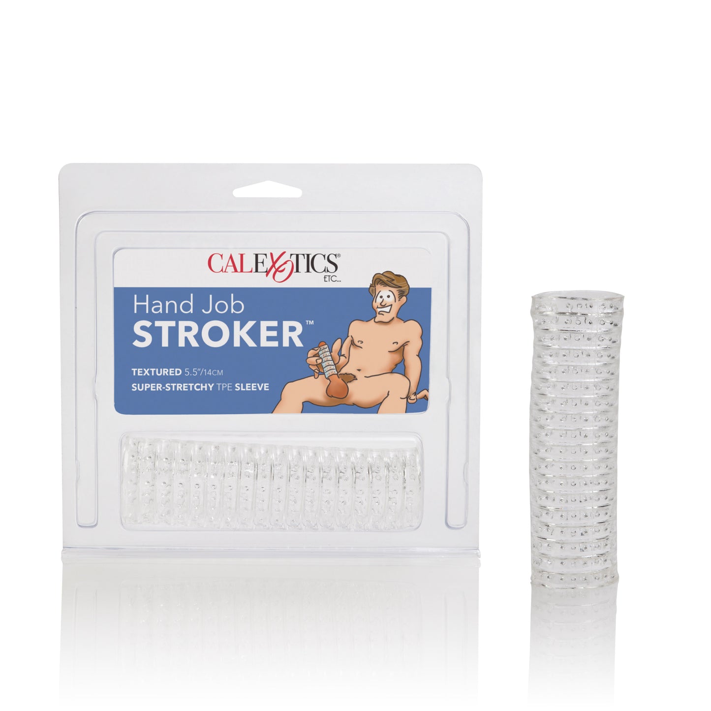 CalExotics Hand Job Stroker – Super-Stretchy Textured Masturbation Sleeve – Gold