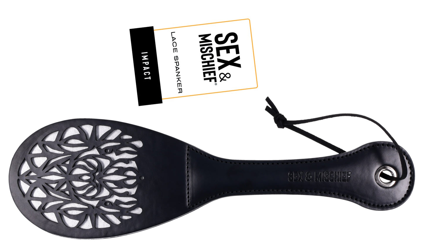 Sportsheets Lace Spanker – 13" Black Spanking Paddle