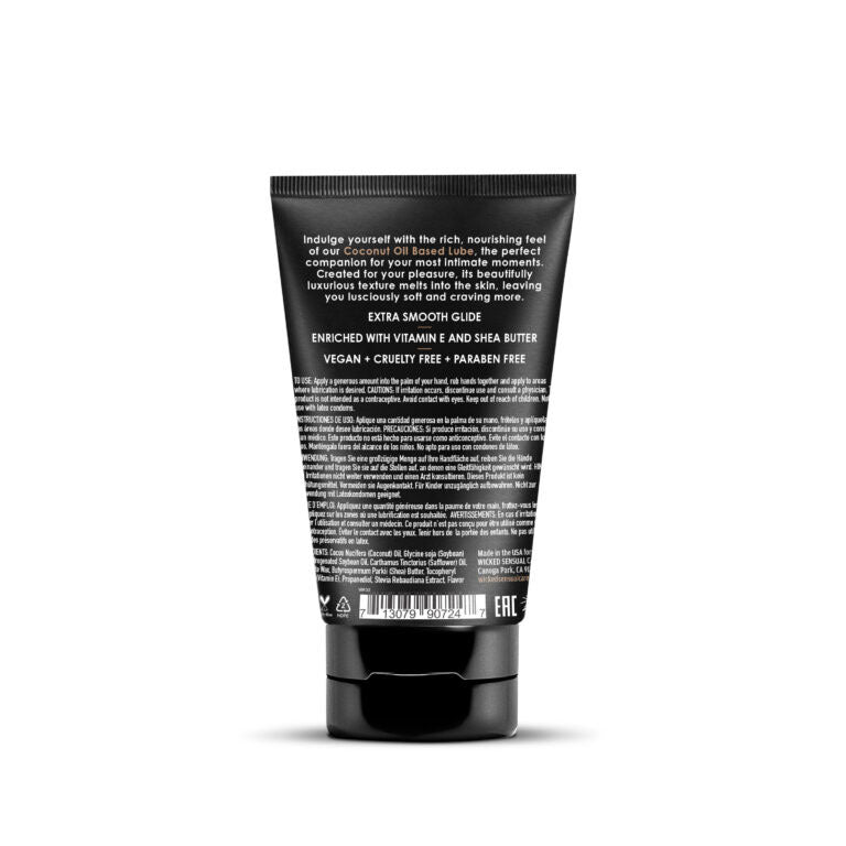 Wicked Sensual Care Coconut Oil Based Lubricant 4oz – Enriched with Vitamin E and Shea Butter