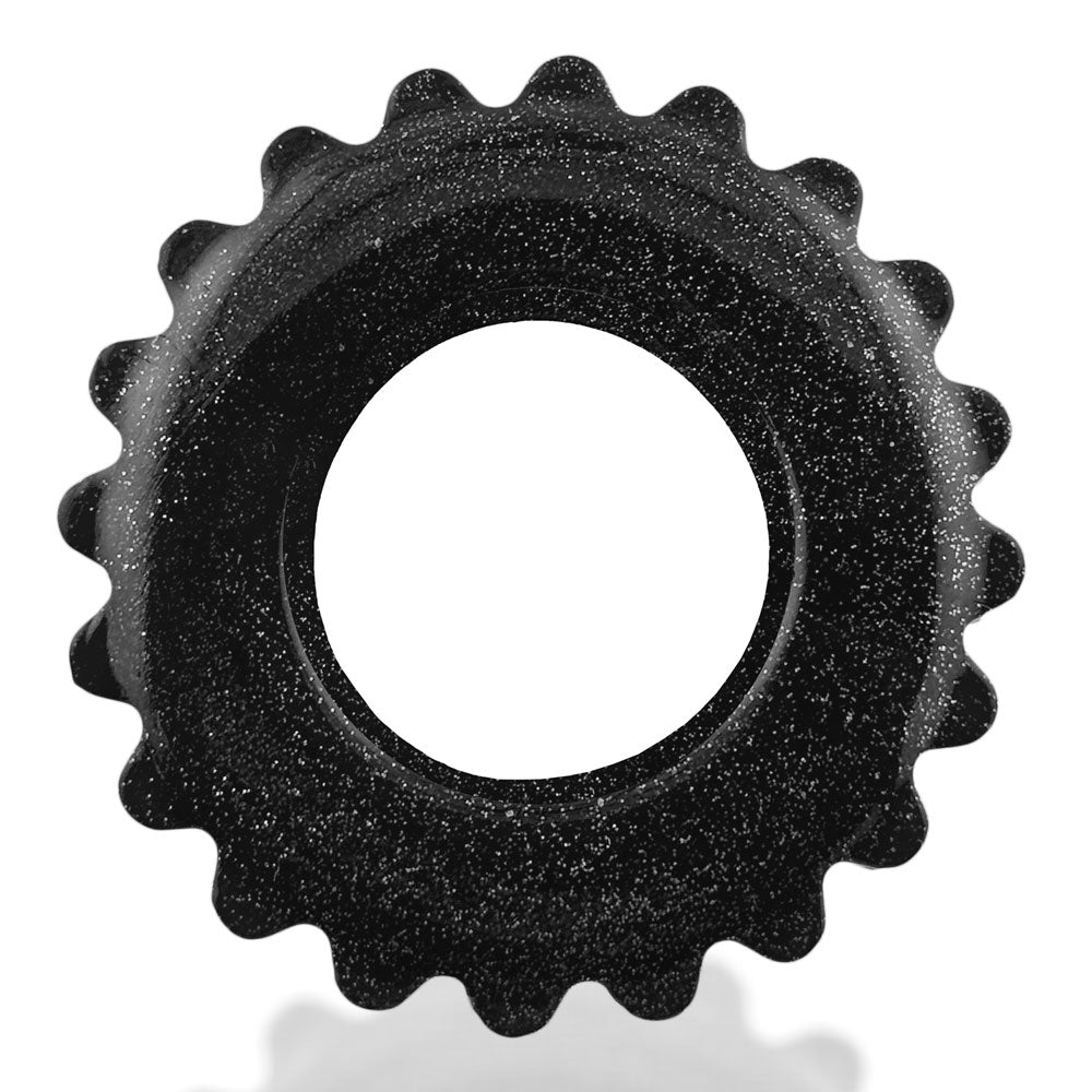 Oxballs Plushy Single Ring Cockring – Black Mica – Comfort Fit