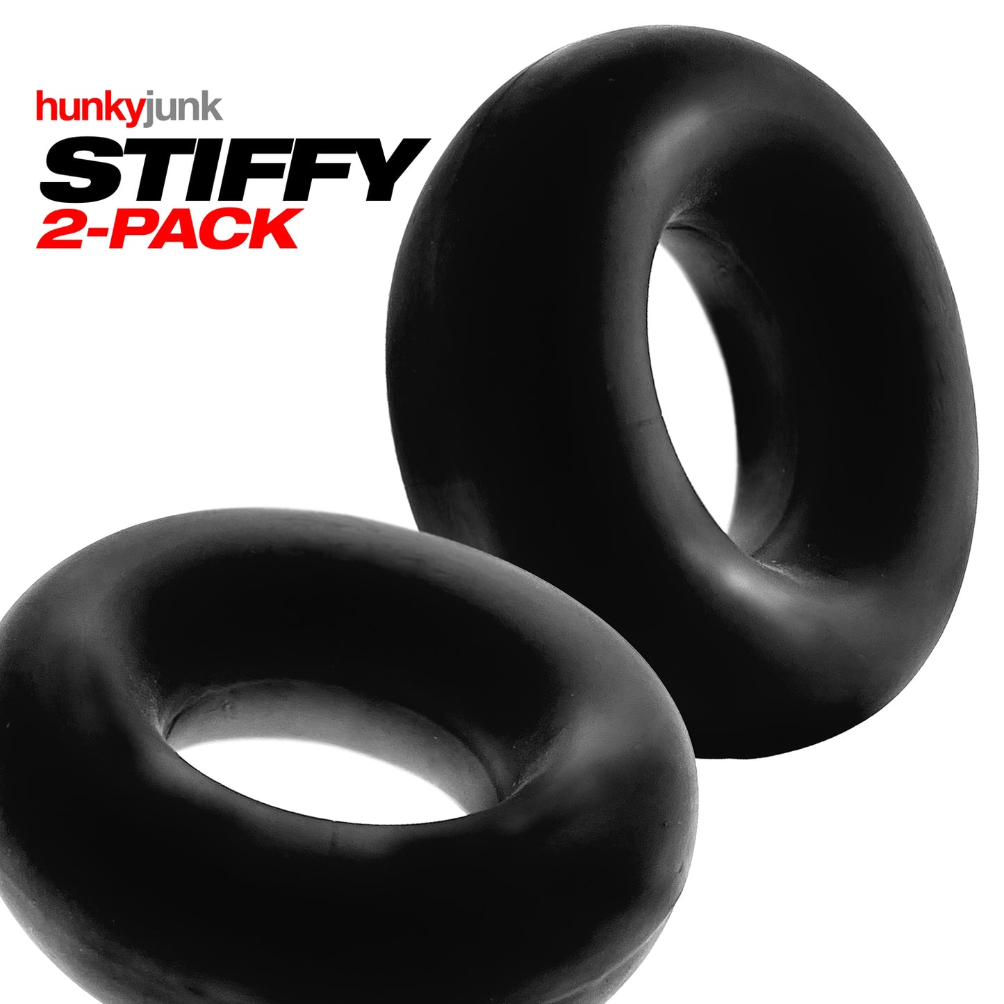 Hunkyjunk Stiffy 2-Pack Bulge Rings - Black - Phthalate Free