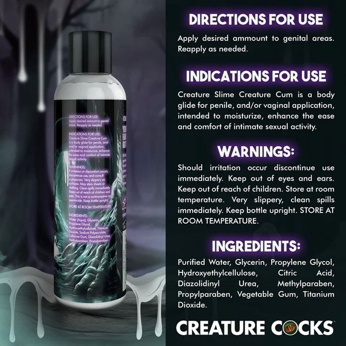 XR Brands Creature Slime Creature Cum Unscented Lubricant - Clear - 8oz