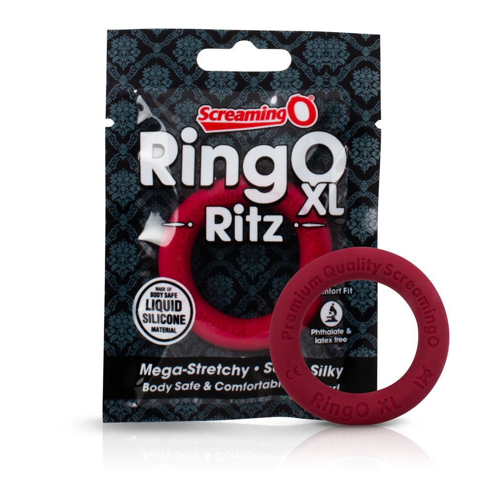 Screaming O RingO Ritz XL Cockring - Red - Liquid Silicone