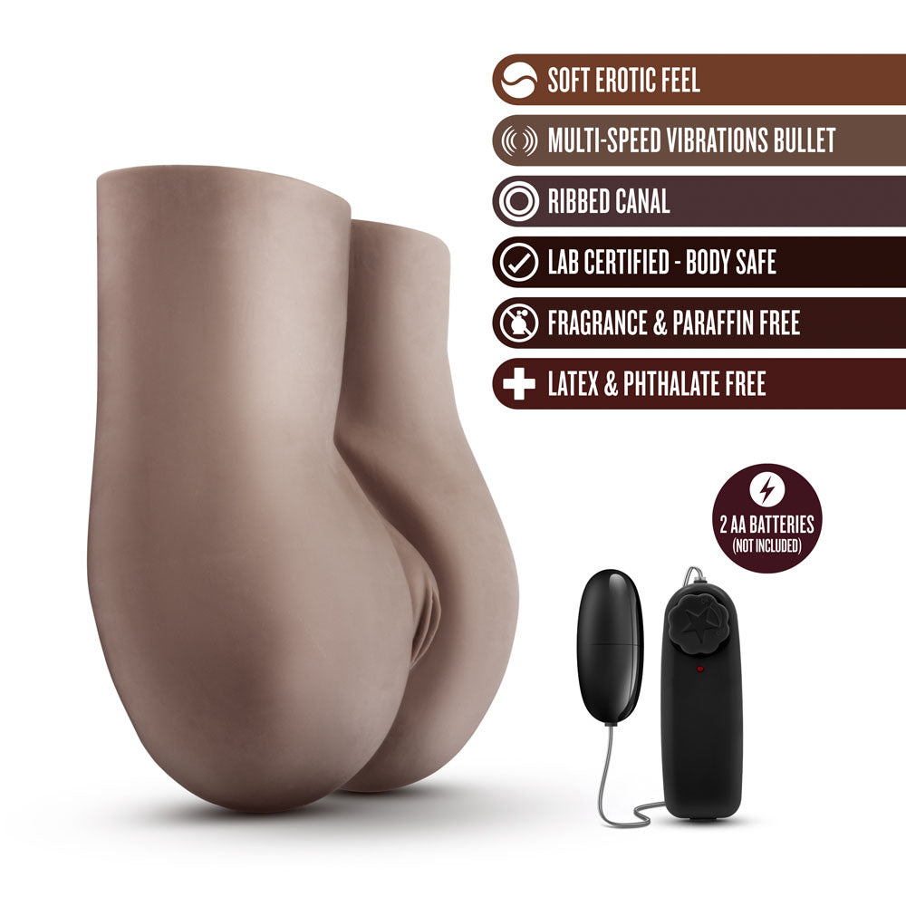 Blush Hot Chocolate Fuck Me Deep - Realistic Vibrating Stroker - Brown