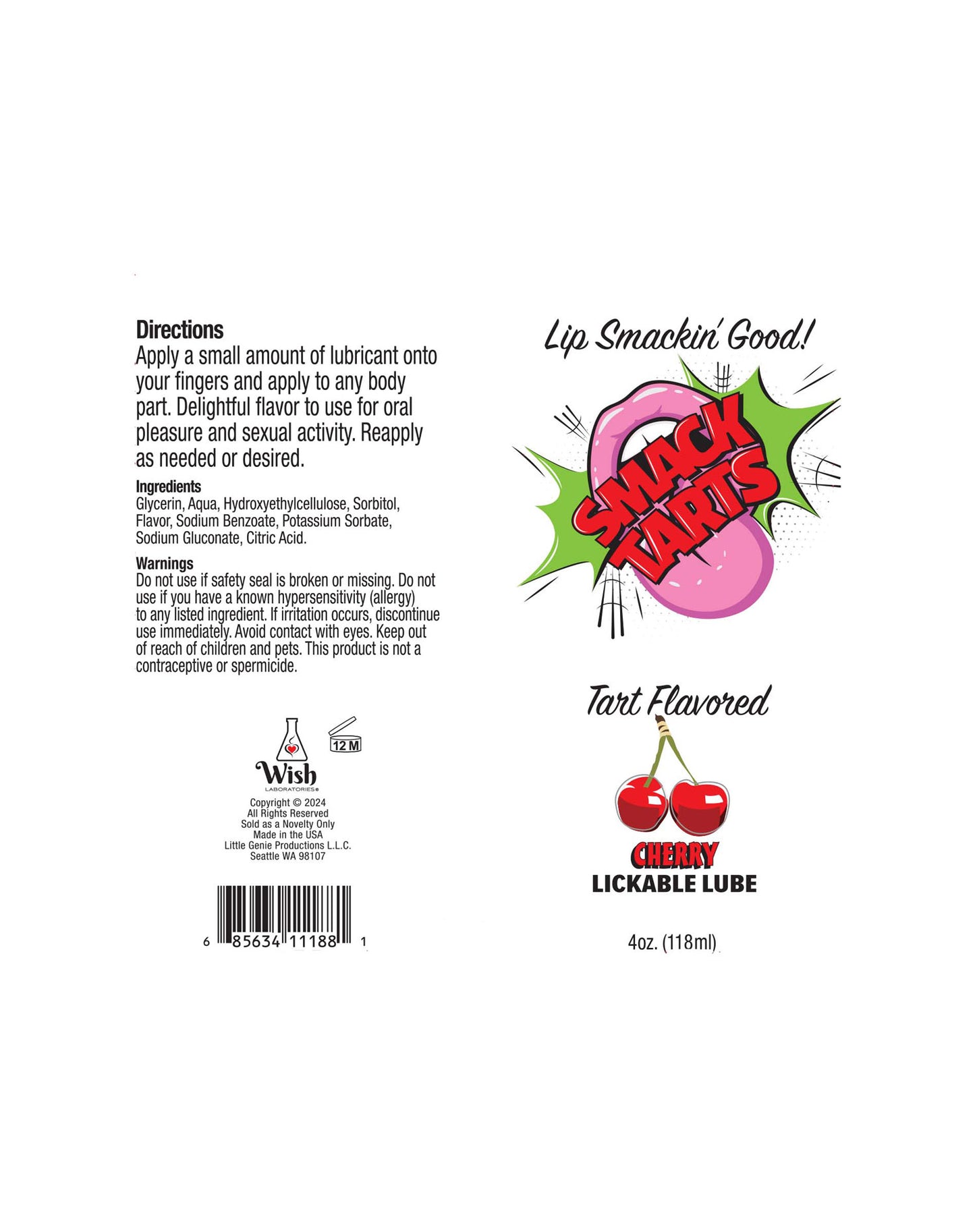 Little Genie Smack Tarts Lickable Flavored Lubricant – Cherry