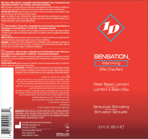I.D. Lubricants ID Sensation Warming Water-Based Lubricant 8.5 Oz