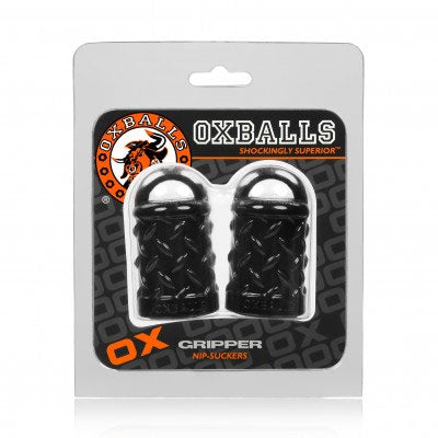 Oxballs Gripper Nipple Suckers - Black - Flexible TPR with Handles