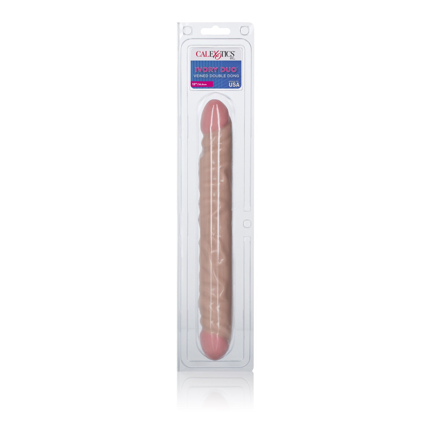 CalExotics Ivory 12 Inches Veined Double Dong – Beige