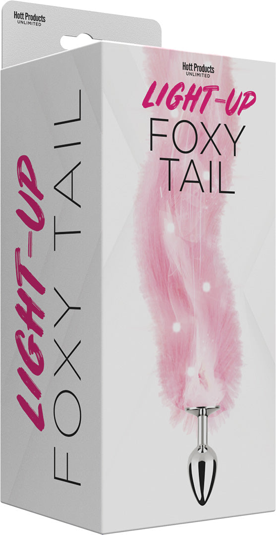 Hott Products Light Up Faux Fur Butt Plug – Pink – Multi-Function