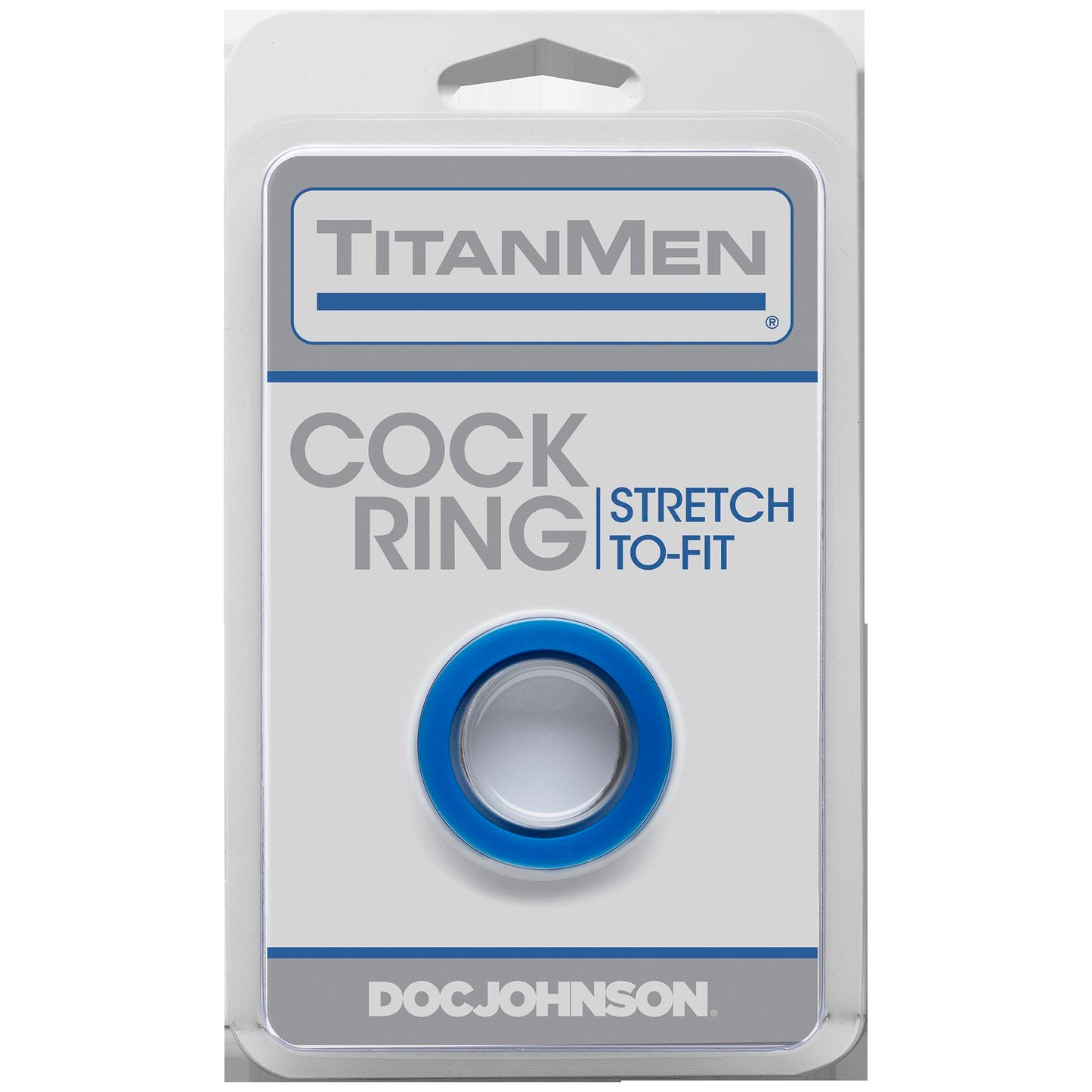 Doc Johnson Titanmen Cock Ring - Stretchable Blue