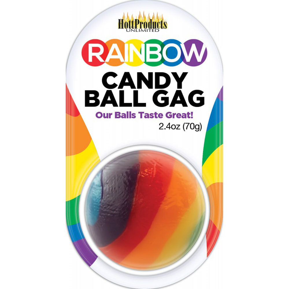 Hott Products Rainbow Candy Ball Gag – Strawberry Flavor