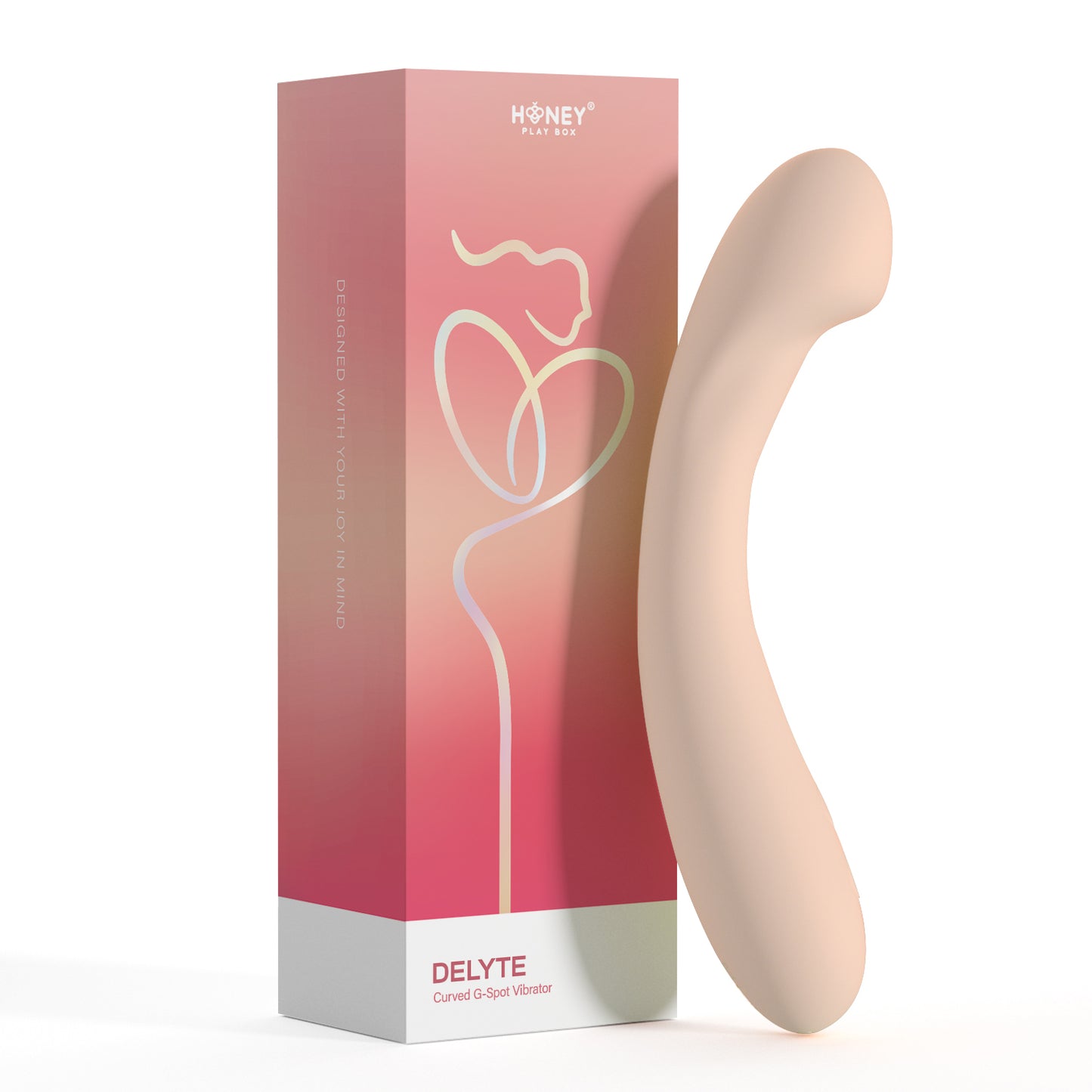 Delyte Curved G-Spot Vibrator - Multi-Function - Beige