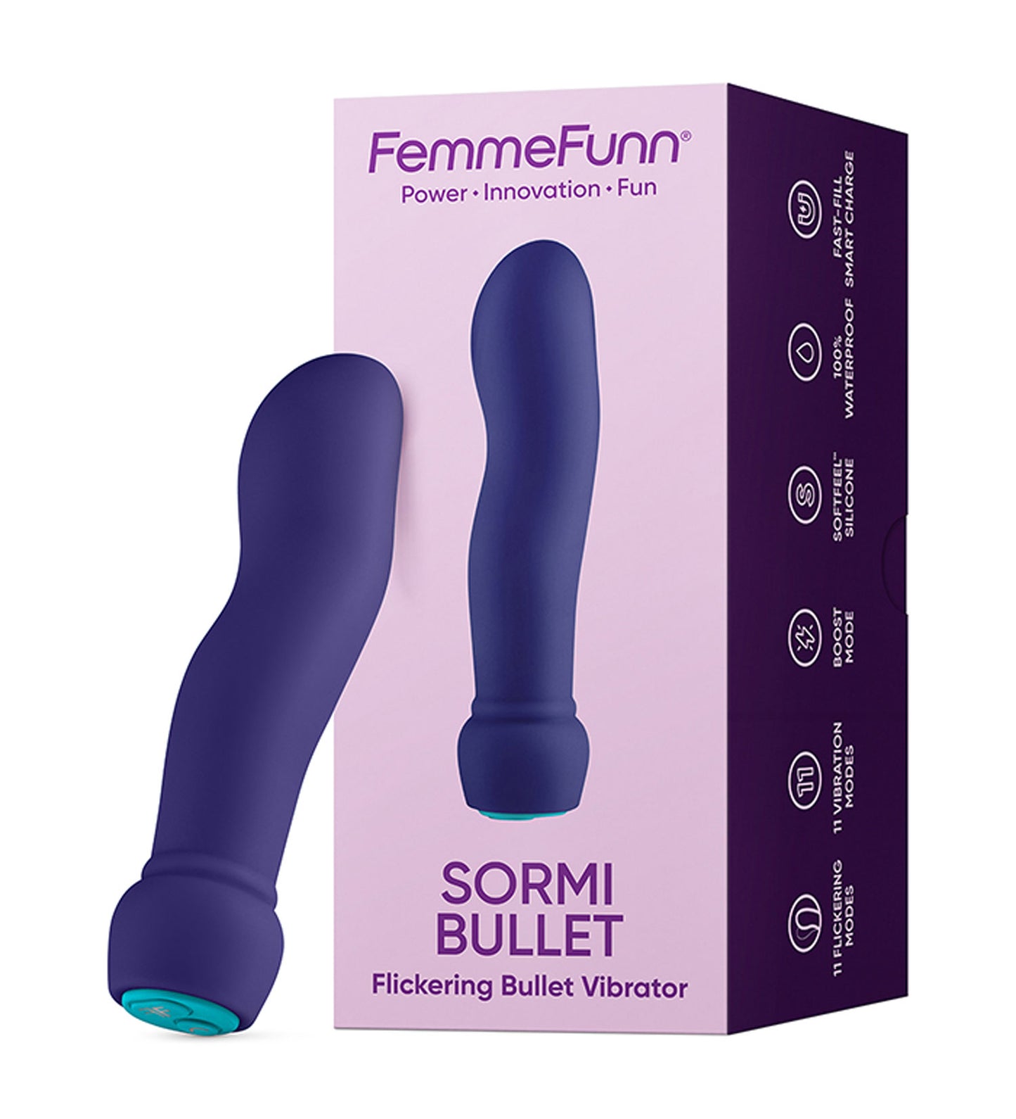 Sormi Bullet Flickering Bullet Vibrator - Purple - 11 Flickering Modes, Waterproof
