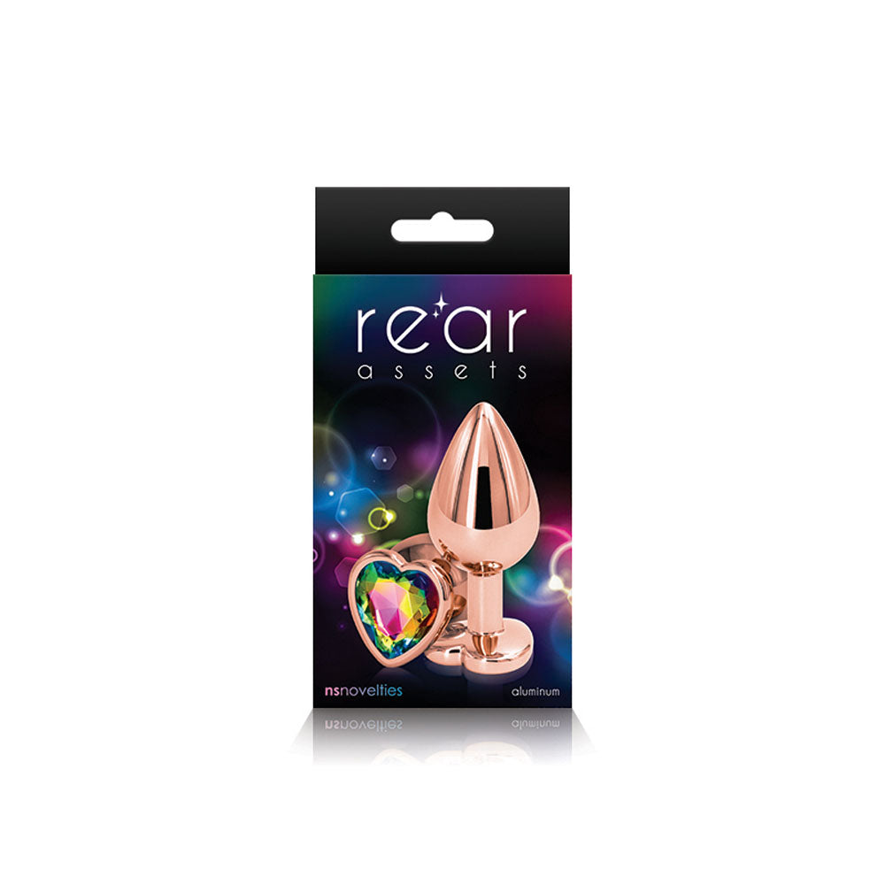 Rear Assets Rose Gold Heart Medium Anal Toy – Multi Color