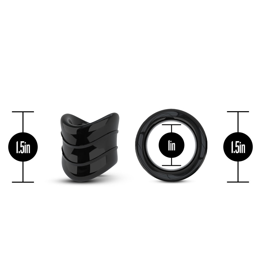 Stay Hard Beef Ball Stretcher Snug X Long - Scrotum Stretcher - Black